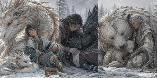 Snowbound Dragon Bonds generated by chatgpt-image