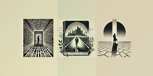 Minimalist Dystopian Book Cover Concepts generated by midjourney