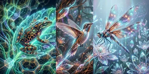 Biocybernetic Quantum Nature Paintings generated by gemini-image