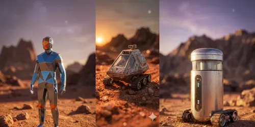 Cinematic Miniature Exploration Scenes generated by gemini-image