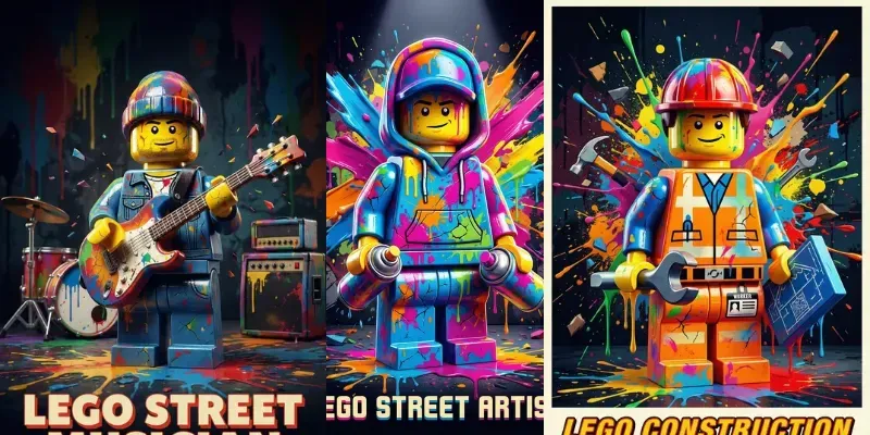 Colorful Lego Pop Art Poster Style generated by undefined