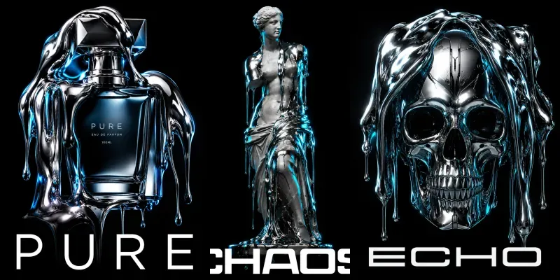 Avantgarde Liquid Chrome Posters generated by undefined
