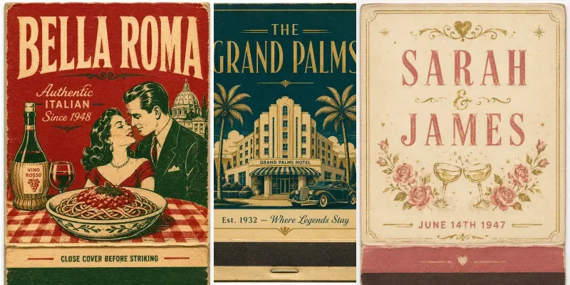 Retro Matchbook Cover Generator generated by undefined