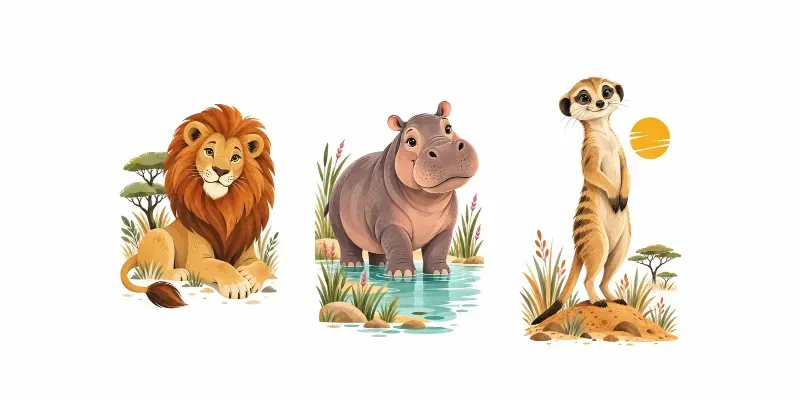 African Bush Animals Postcard