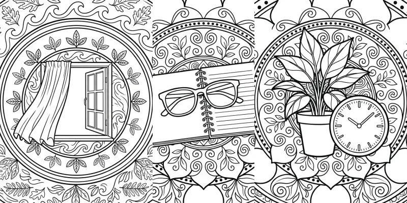 Calm Desk Mindful Coloring Page Makers generated by undefined