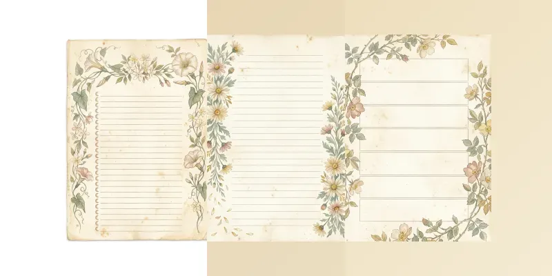 Summer Botanical Vintage Journal Pages generated by undefined