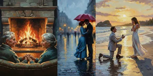 Cinematic Romantic Oil Paintings generated by gemini-image