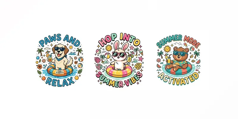 Cute Animal Summer Typography T Shirts generated by undefined