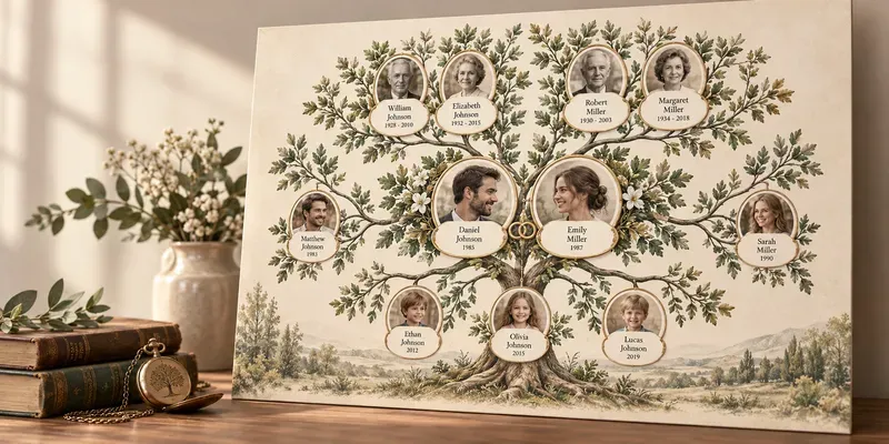 Family Tree Genealogy Keepsake Poster