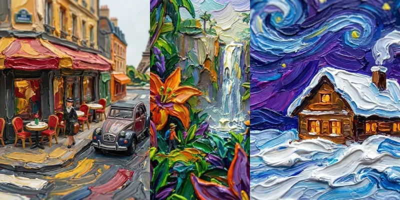 3D Fauvist Miniature Oilpaint Worlds generated by undefined