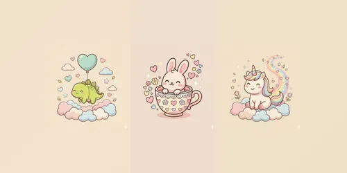 Cute Kawaii Characters generated by gemini-image