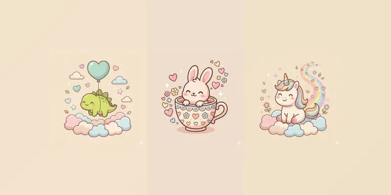 Cute Kawaii Characters generated by undefined