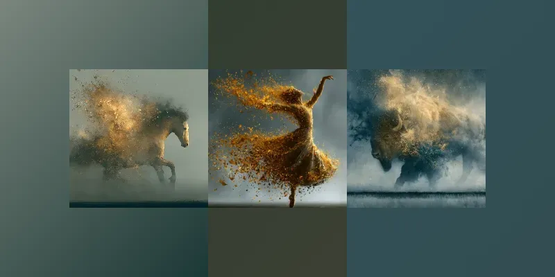 Cinematic Golden Particle Art generated by undefined