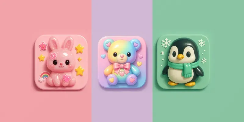 Chibi Glossy Thumbnail Toy Icons generated by undefined