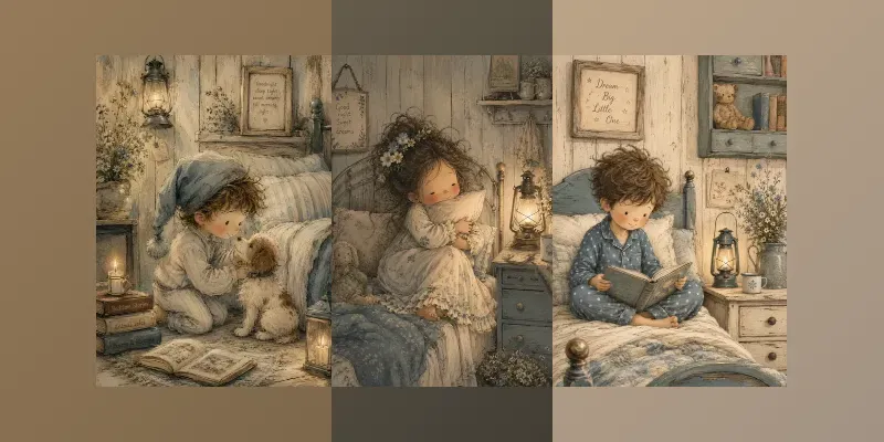 Vintage Bedtime Cozy Kids Junk Journals generated by undefined