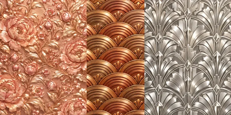 Luxury Embossed Metallic Foil Textures