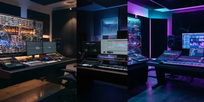 Futuristic Music Studio Backgrounds