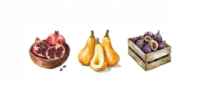 Autumn Harvest Watercolor Cliparts generated by undefined