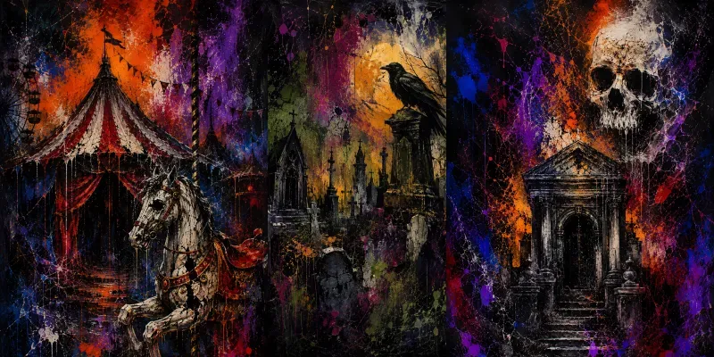 Premium Abstract Halloween Wall Art generated by undefined