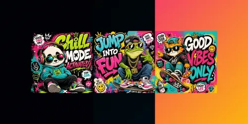 Colorful Street Style Cartoon Poster Art generated by chatgpt-image