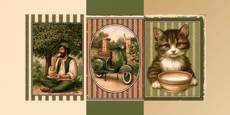 Vintage Italy Illustrations generated by undefined