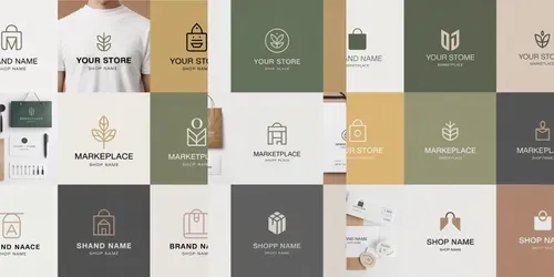 Modern And Minimal Online Shop Logos generated by ideogram