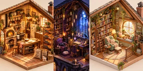 Cutaway Dollhouse Room Art generated by chatgpt-image