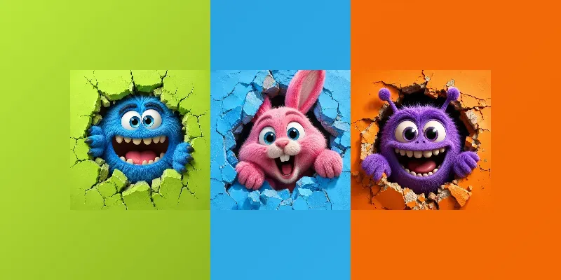 Cute Furry Wall Break Characters generated by undefined