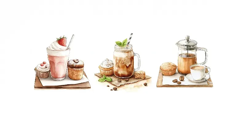 Sweet Coffee And Bakery Delight Cliparts generated by undefined