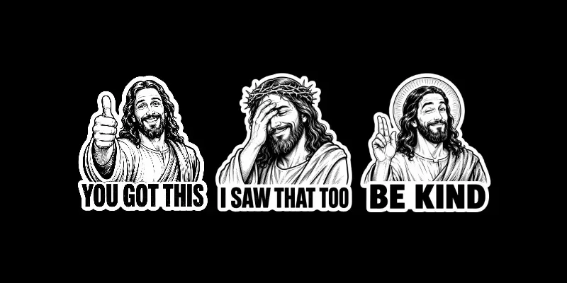 Humorous Jesus Christ Stickers generated by undefined
