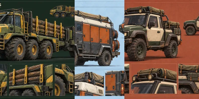 Survival Game Vehicle Concept Sheets