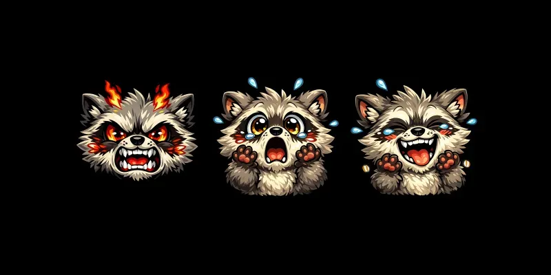 Streamer Raccoon Emote Packs generated by undefined