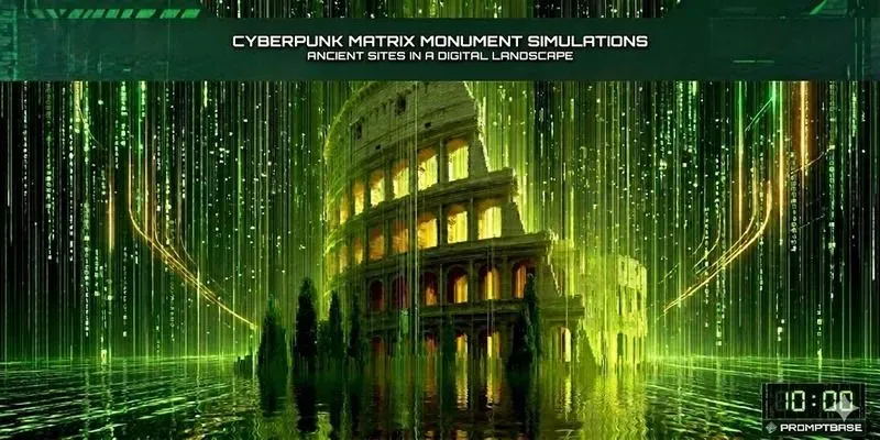 Cyberpunk Matrix Monument Simulations generated by undefined