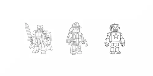 Blocky 3D Coloring Page Generator generated by gemini-image