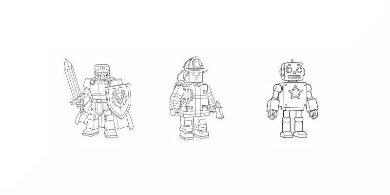 Blocky 3D Coloring Page Generator generated by undefined