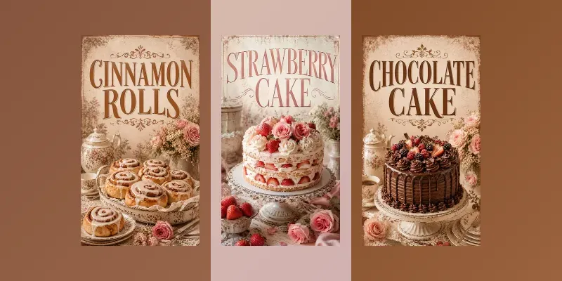 Charming Shabby Chic Bakery Posters generated by undefined