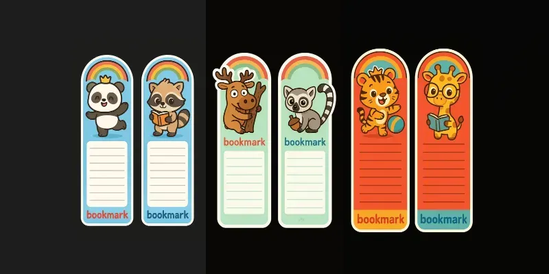 Animalthemed Cartoon Bookmarks generated by undefined
