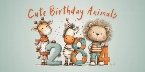Cute Birthday Animal Clipart generated by midjourney
