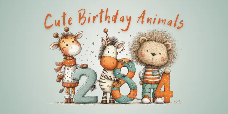 Cute Birthday Animal Clipart
