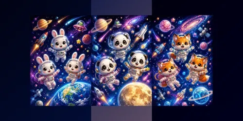 Cute Kawaii Space Adventure Art generated by chatgpt-image