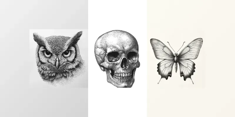 Stippling Art Monochromatic Designs generated by undefined
