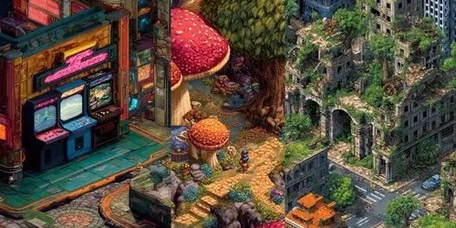 Pixel Art Scene Generators Customizable generated by midjourney