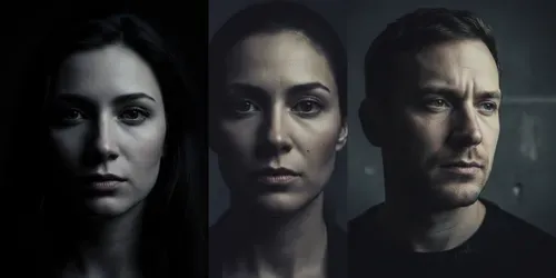Dark Mood Cinematic Portrait Posters generated by gemini-image
