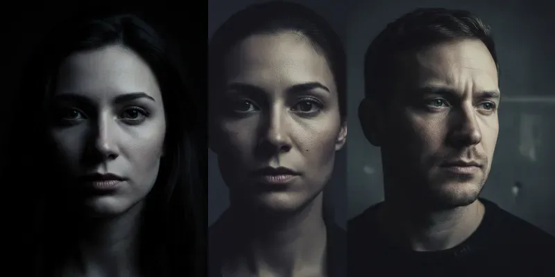 Dark Mood Cinematic Portrait Posters generated by undefined