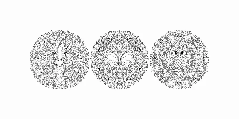 Animal Mandala Coloring Beginner Art generated by undefined