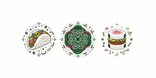 Modern Vector Fusion Street Food Icons generated by gemini-image