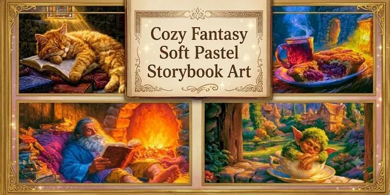 Cozy Fantasy Soft Pastel Storybook Art generated by undefined