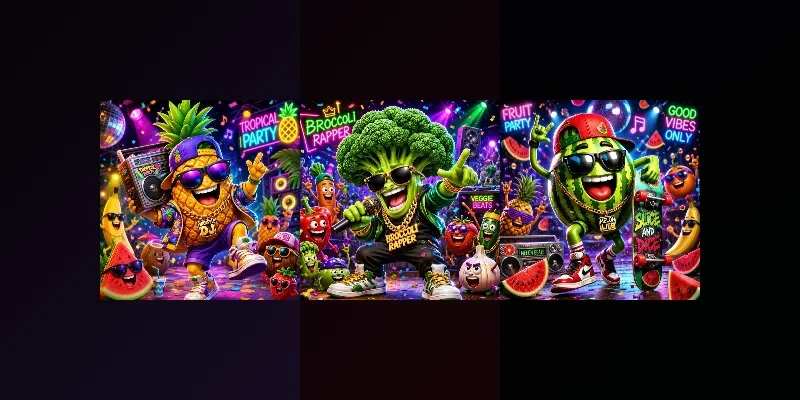 Funky Fruit Party Mascots generated by undefined