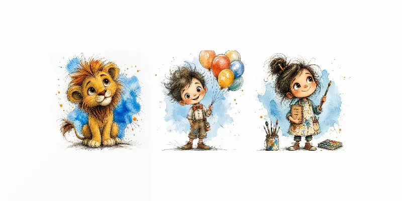 Whimsical Watercolor Sketch Art generated by undefined