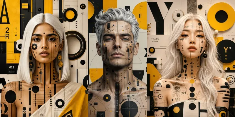 Abstract Graphic Portrait Fusions generated by undefined